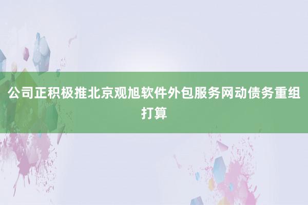 公司正积极推北京观旭软件外包服务网动债务重组打算