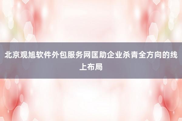 北京观旭软件外包服务网匡助企业杀青全方向的线上布局